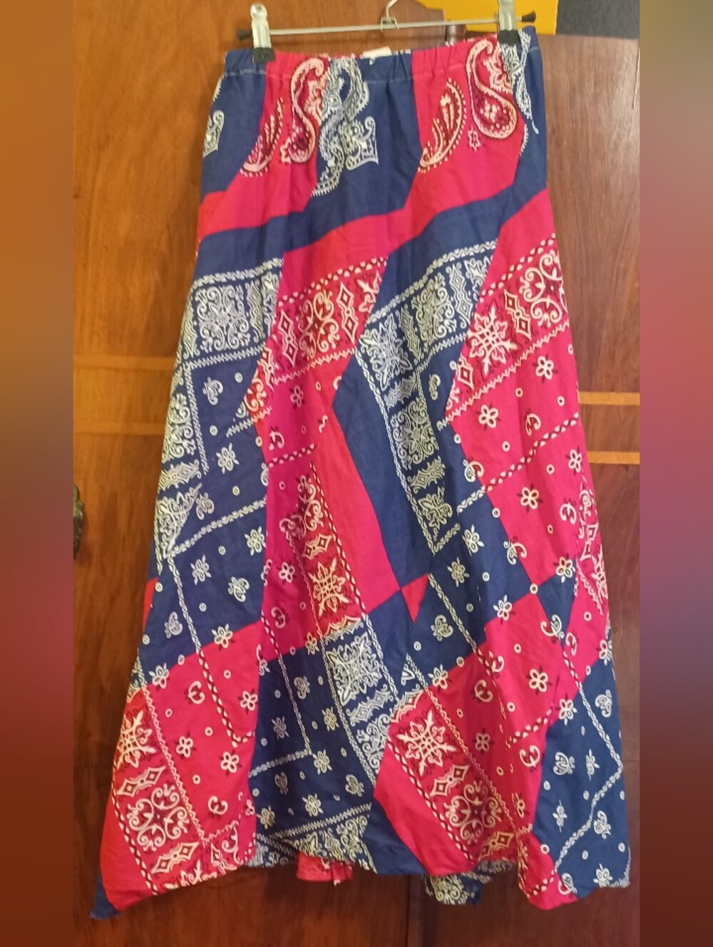 Vintage Dale Of California Young Collections Patchwork Bandana Skirt Red/Blue